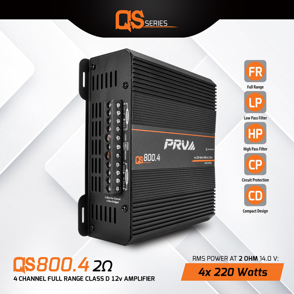 PRV 4 QS800.4 4 CHANNEL FULL RANGE AMPLIFIER
