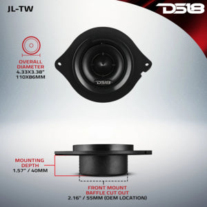 DS18 2.7" OEM Bullet Tweeter Replacement Upgraded For Jeep JL/JLU/JT 100 Watts RMS 4-Ohm 1" VC SKU: JL-TW