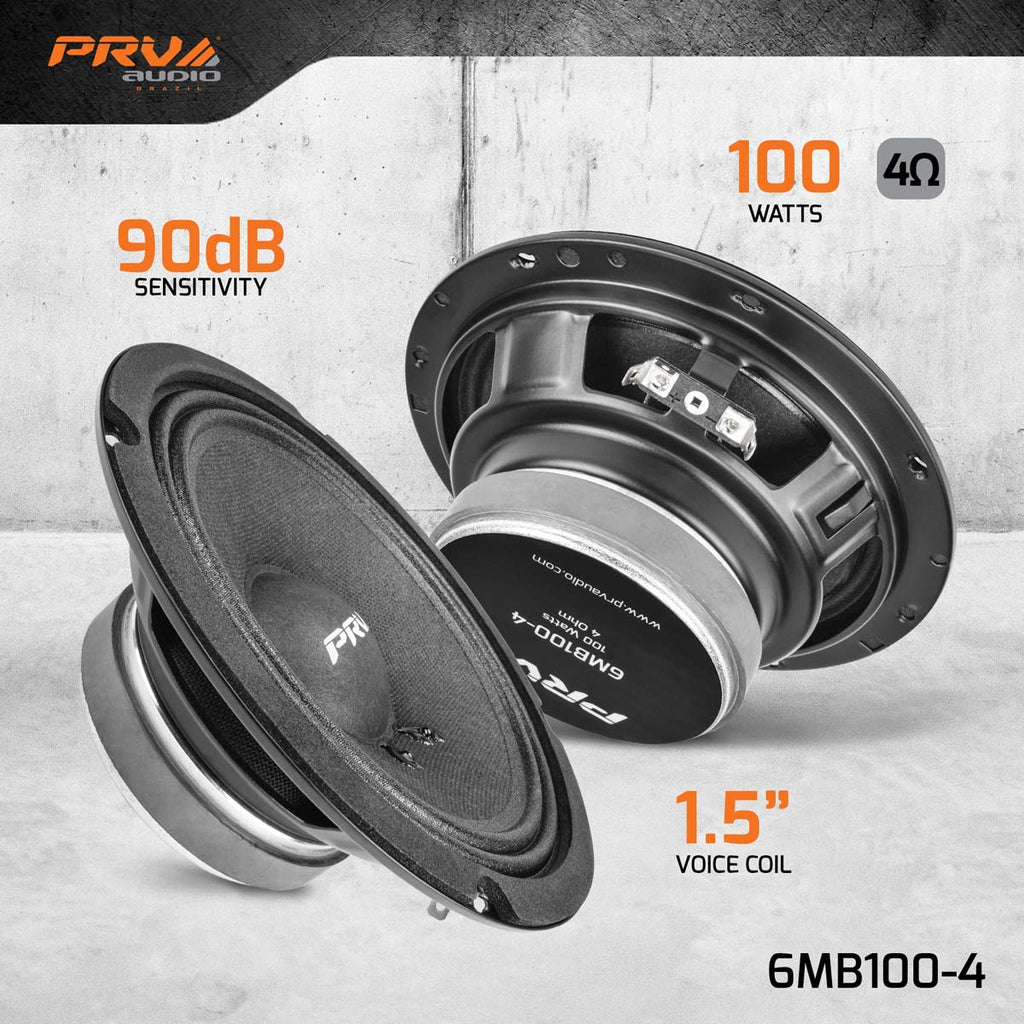 PRV MidBass Speakers 6.5" 200 Watts 4 Ohm