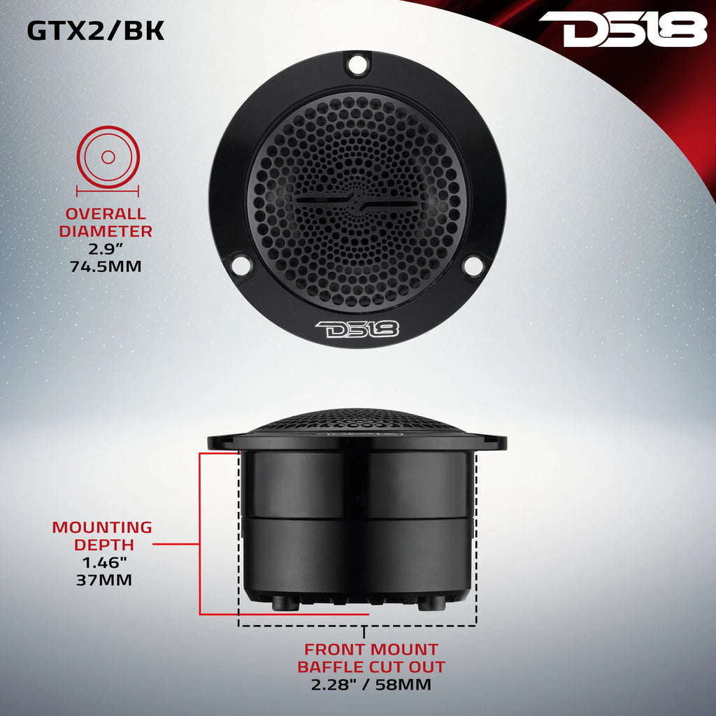 DS18 3” Super Bullet Tweeter with 1” Titanium Voice Coil and Neodymium Magnet | 120W RMS 4-Ohm