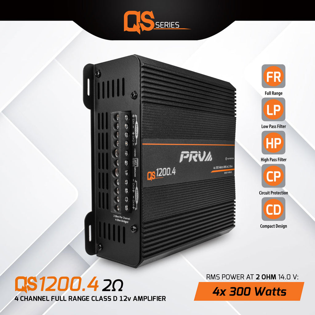 PRV QS1200.4 4 CHANNEL FULL RANGE AMPLIFIER