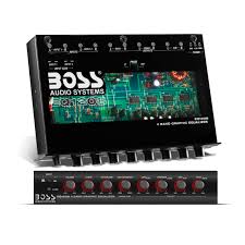 Boss 4 Band Pre-Amp Half-DIN Car Equalizer, Subwoofer Output, Dual Color Illumination