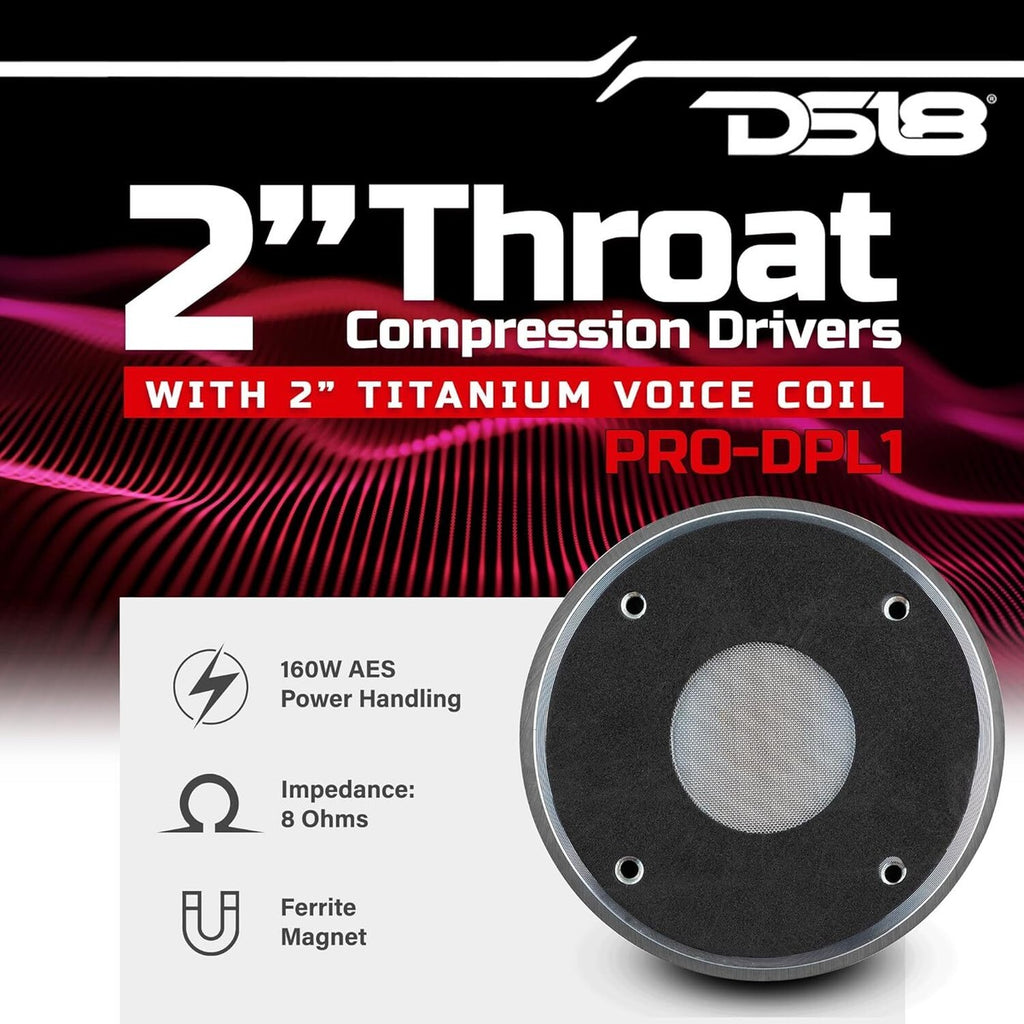 DS18 2" Throat Bolt on Driver 320 Watts 2" Titanium Vc 8-Ohm